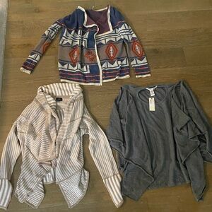 NWT Anthropologie Fate Boho Chevron Tribal Poncho Cardigan Sweater Knit Lot S